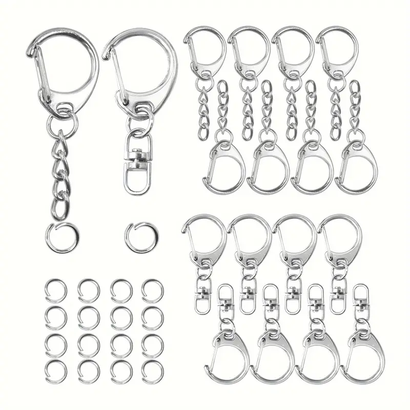 Silvery Alloy Keychain Snap Clips Lanyard Clasp Hooks Open Jump Rings For  Diy Crafts, Keychain Pendants Making Supplies - Temu United Kingdom