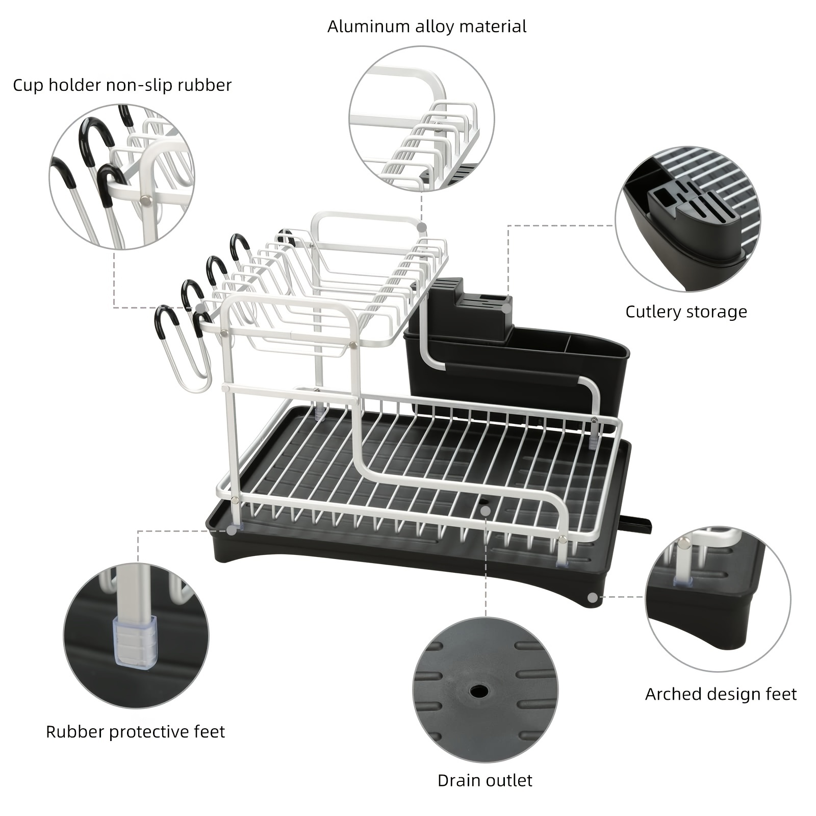 Estante Organizador y Escurridor de Platos para Cocina Premium