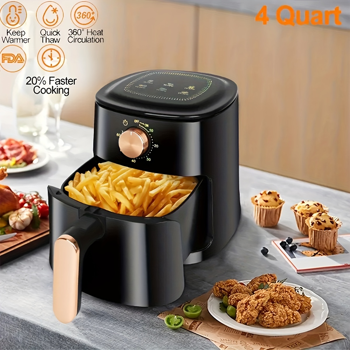 Large Capacity Air Fryer, Touch Screen And Multiple Features - Convenient  And Convenient For Home Cooking - Oven Accessories Air Fryer Accessories  Baking Supplies Clearance Kitchen Accessories - Temu