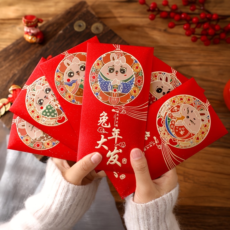 Chinese Red Packet, Lucky Money, Chinese New Year Gift For Children, Year  Of The Rabbit, Hong Bao, Happy Lunar New Year, Red Envelopes, Chinese Lunar  New Year Supplies, Home Decor, Room Decor 