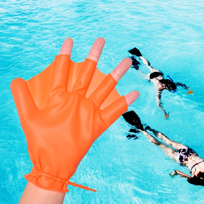 Gants de natation en silicone à doigts, palmes ultra fines et