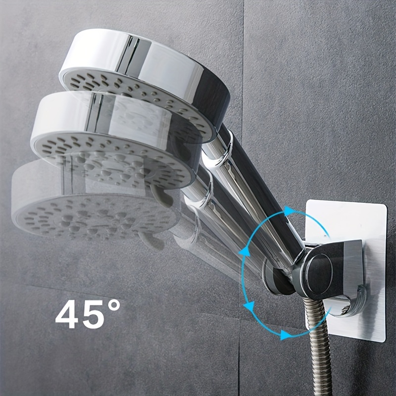 All Metal Handheld Shower Head Holder - Chrome - Adjustable Shower Wand  Holder with Universal Wall Hook Bracket and Brass Pivot Ball - Hand Held