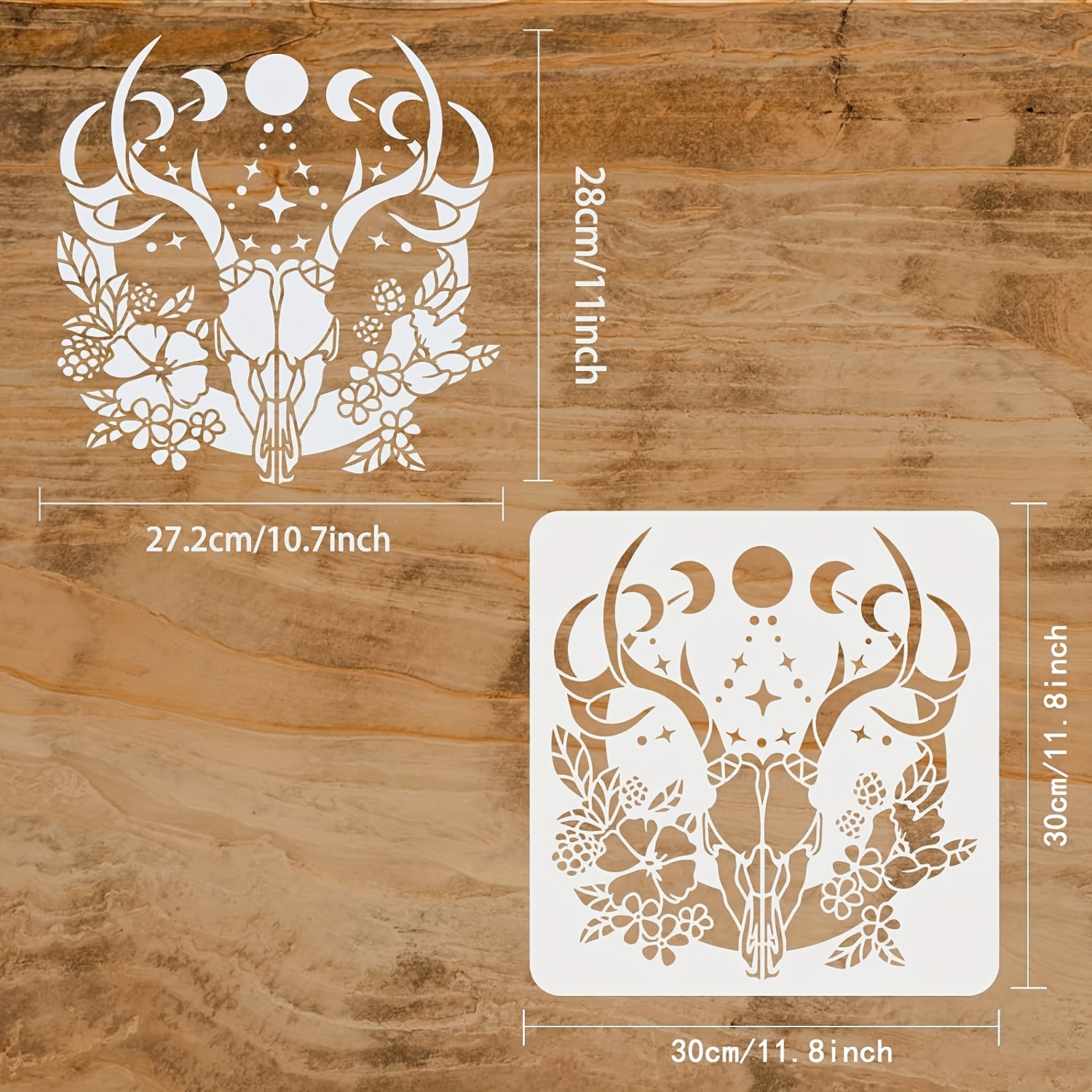 6pcs Deer Stencils Forest Mountain Tree Deer Head Stencils For Wood Burning  Stencil Template Stencils For Painting On Wood Crafts Home Decors (Deer)