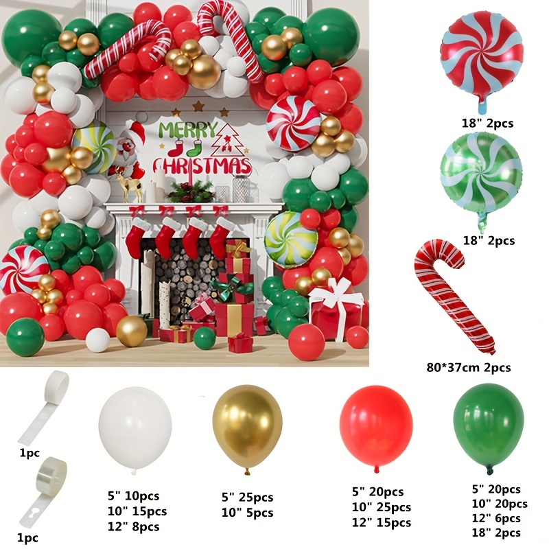 Merry Christmas Balloon Garland Arch Kit Set Latex Ballon Party Xmas  Decoration