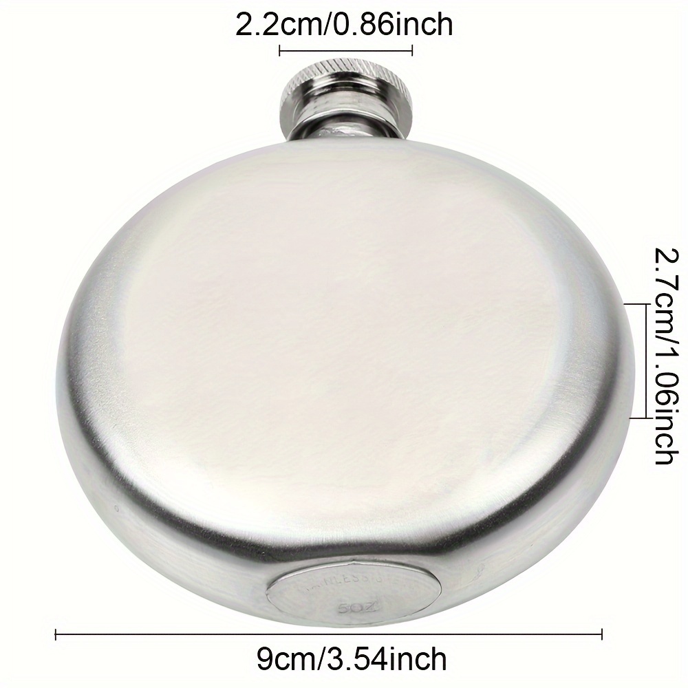 Stainless Steel Flask Round Portable Flask Fashionable Wine - Temu