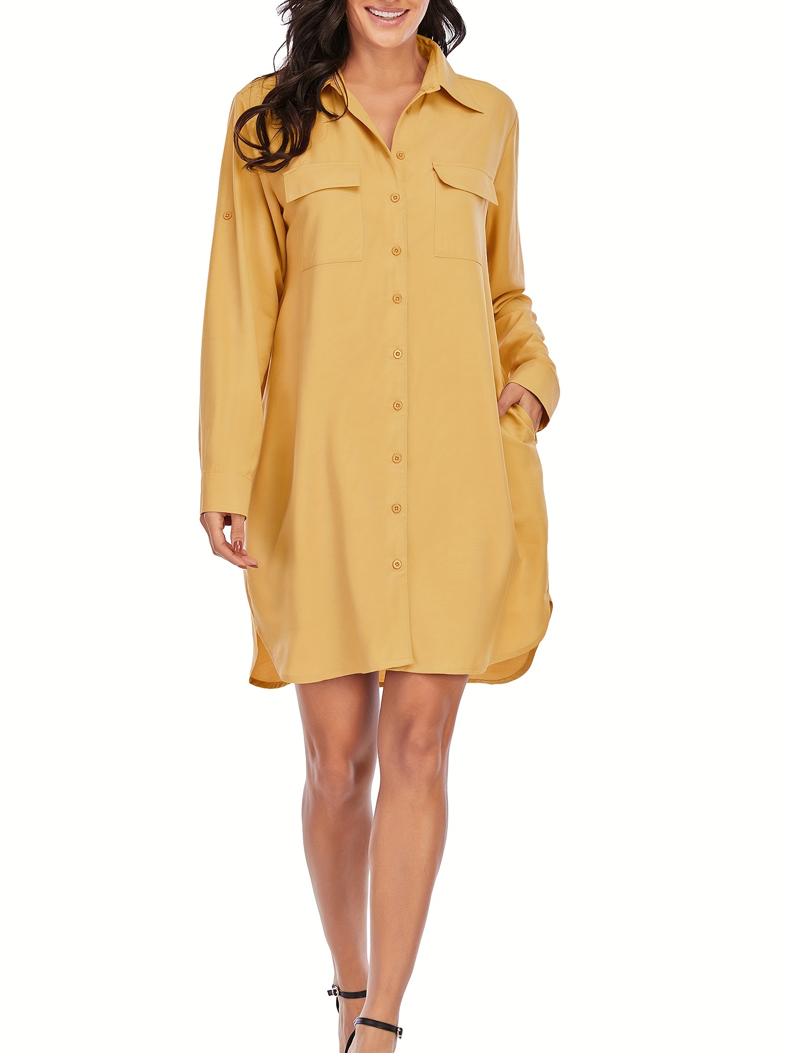 Long shirt dress hotsell with pockets