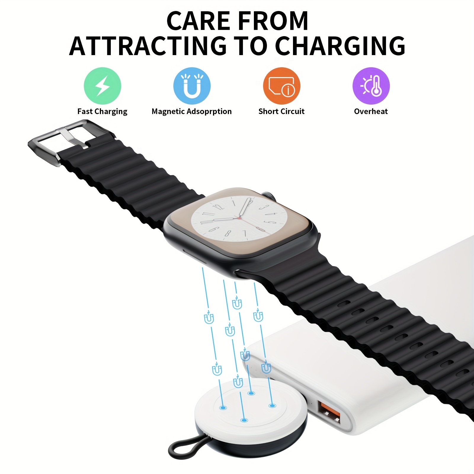 Caricabatterie Portatile Per Orologio Watch, Caricatore Wireless Magnetico  Compatibile Con Watch Serie 8/7/6/5/4/3/2/1/SE/Caricatore Da Viaggio Ultra  Per Accessori Watch - Temu Italy