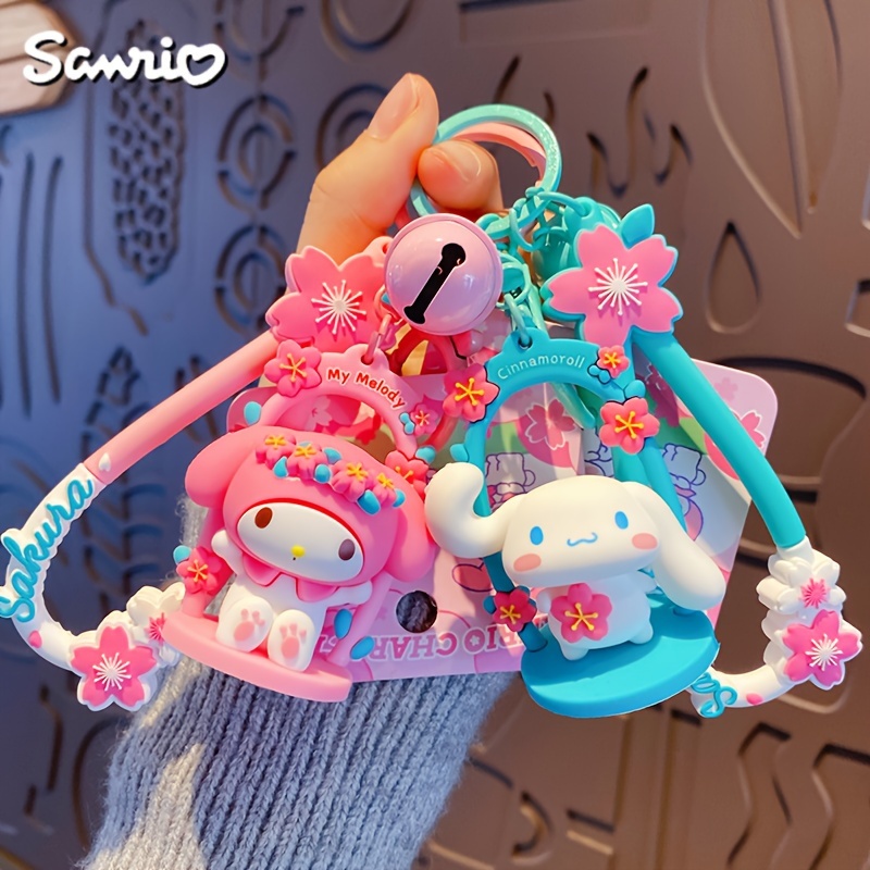 

1pc My Melody Kuromi Cinnamoroll Wristlet Keychain Kawaii Anime Doll Key Chain Bag Backpack Charm Phone Lanyard Car Pendant Women Girls Gift
