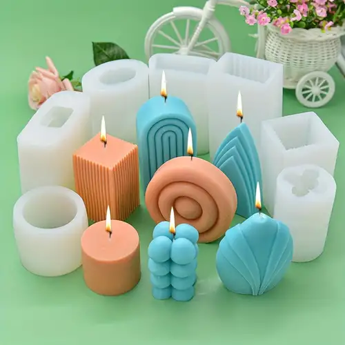 Stampi per candele cilindriche in silicone con ondulazione per candele  profumate che fanno stile 3 fai da te -  Italia