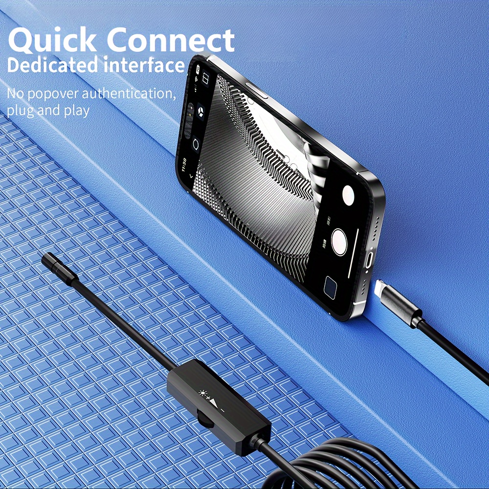 USB Snake Inspection Camera, 2.0 MP IP67 Waterproof USB C