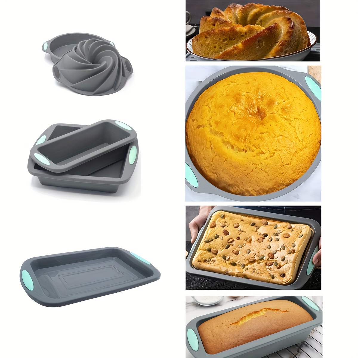 Silicone Baking Pan Silicone Cake Molds Baking Sheet Donut - Temu