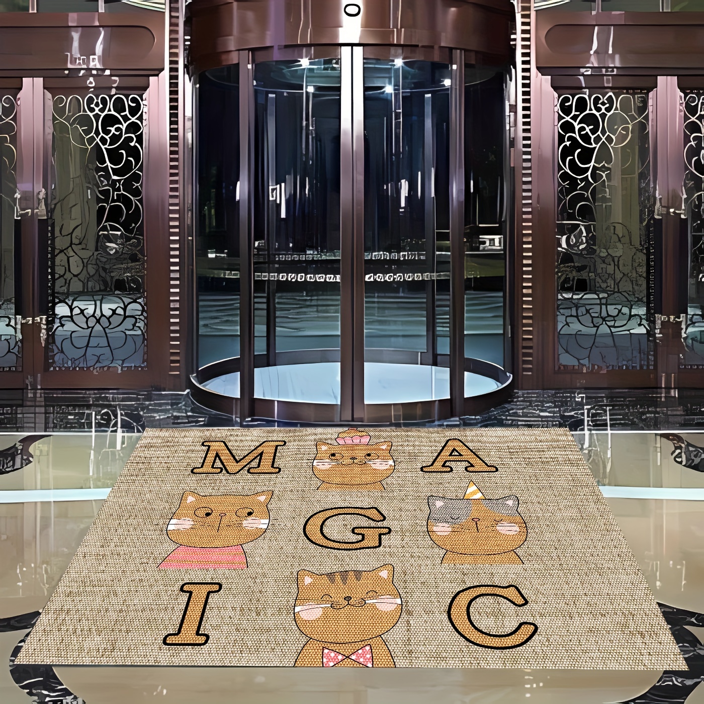 Magic Cat Pattern Carpet, Non Slip Kitchen Mat, Living Room And Bedroom  Decoration Carpet, Corridor Carpet For Hotel/commercial Use - Temu