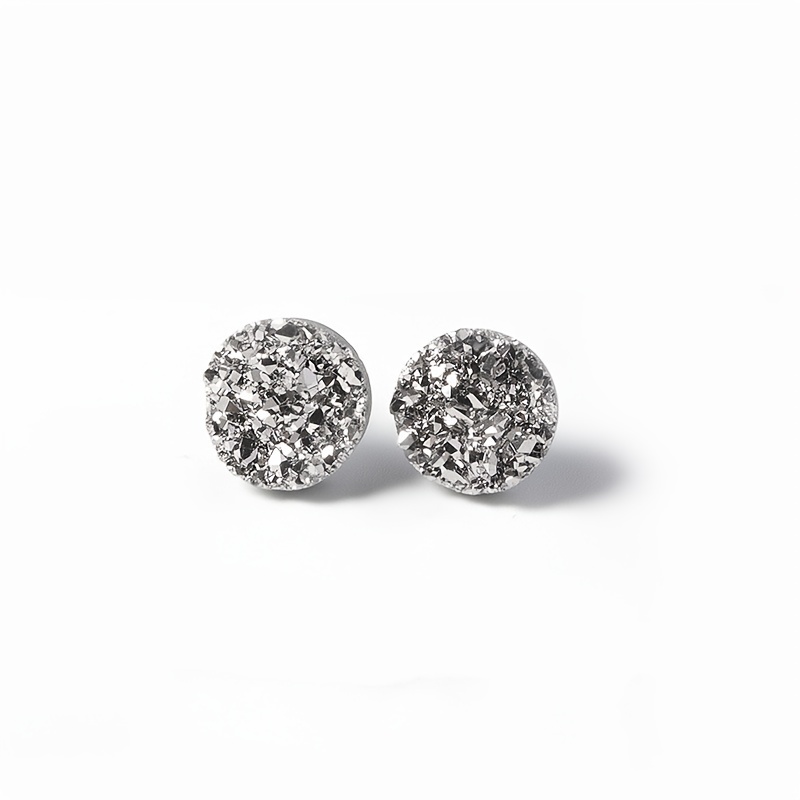 Men's Crystal Stud Earrings, Elegant Design