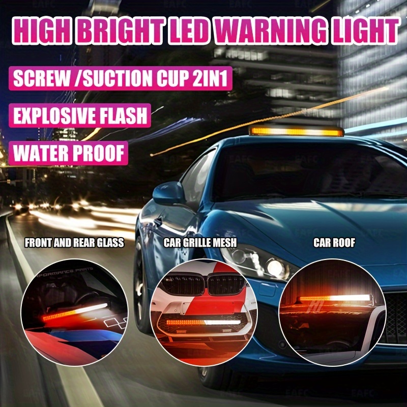 2-in-1-Auto-Notlichtstreifen Mit Zwei Farben, 162 LEDs Für Die
