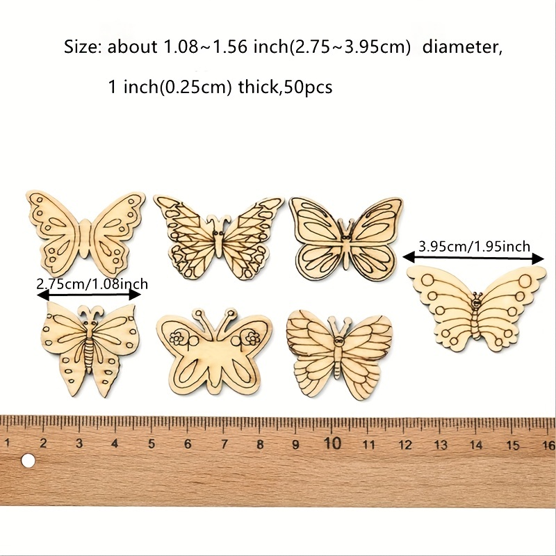 Unfinished Wooden Cutouts Butterfly Wood Flower - Temu