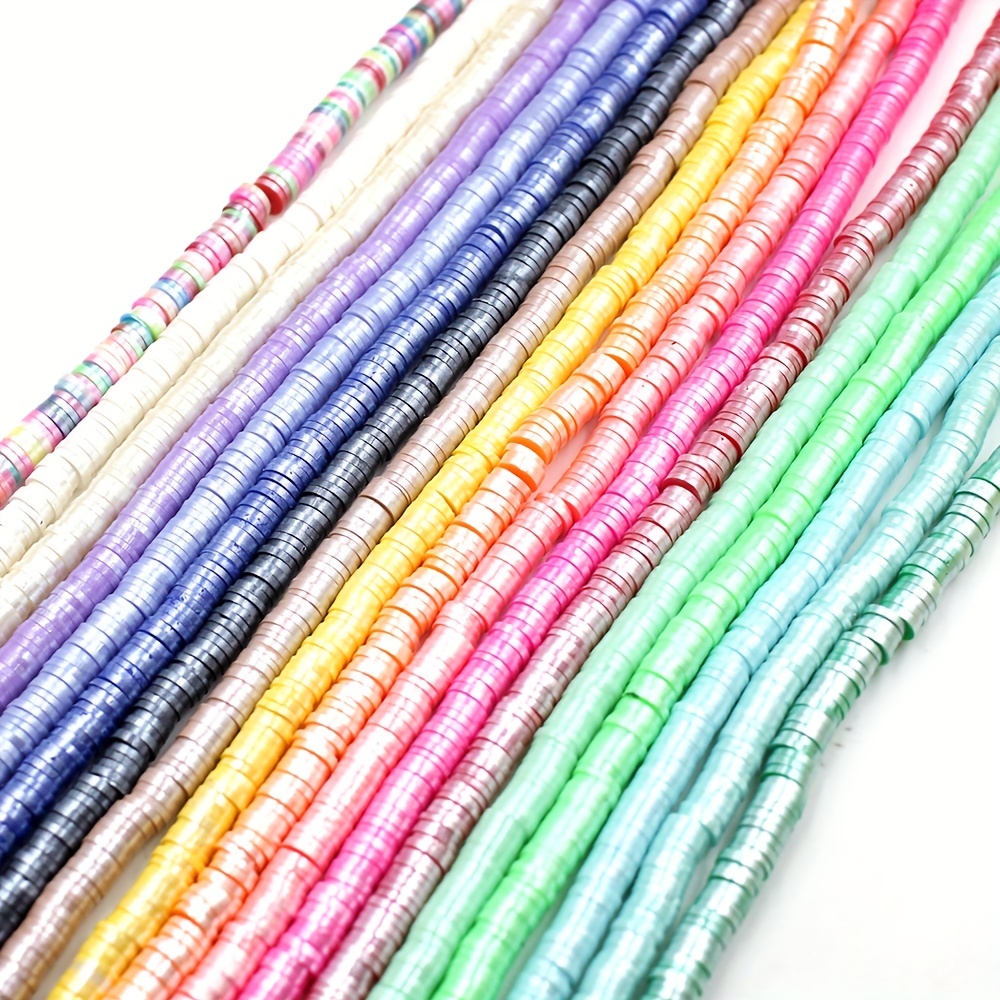 10pcs 0.24inch Rainbow Soft Clay Strips Flat Round Polymer Clay Beads  Debris Plate Loose Spacing Handmade Bohemian Sliced Beads For DIY Jewelry  Making