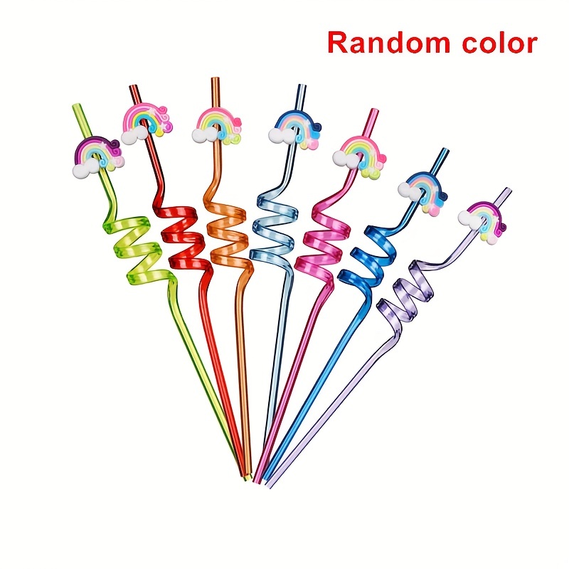 Flamingo Straws - pack of 10, tropical drink, pink, twisted drink  accessory, plastic novelty crazy straws