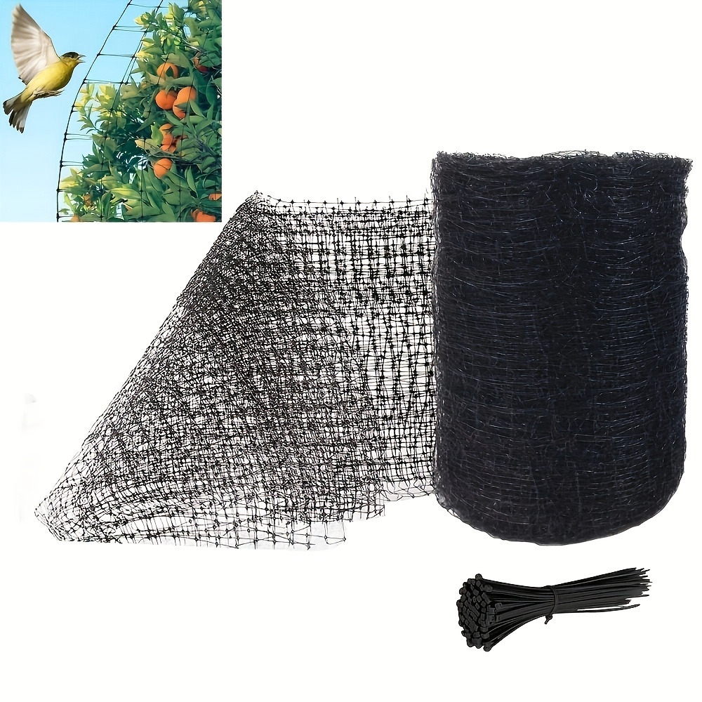 

1 Pack, Bird Netting, 7 X 65.6 Ft Black Deer Fence Netting Reusable Protective Garden Netting For Vegetables Plants Fruit Trees With 50pcs Cable Ties