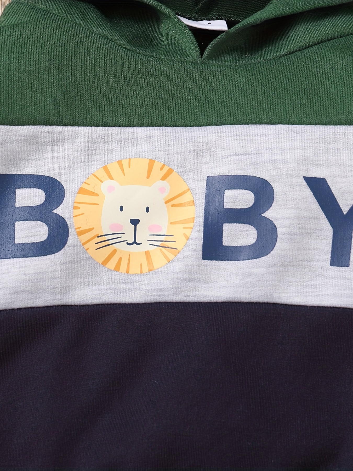 2pcs Baby Boy Letter Print Color Block Long-sleeve Sweatshirt and Trousers Set