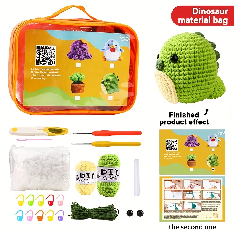 Dinosaur Crochet Kit  Crochet kit, Ergonomic crochet hook, Ergonomic  crochet