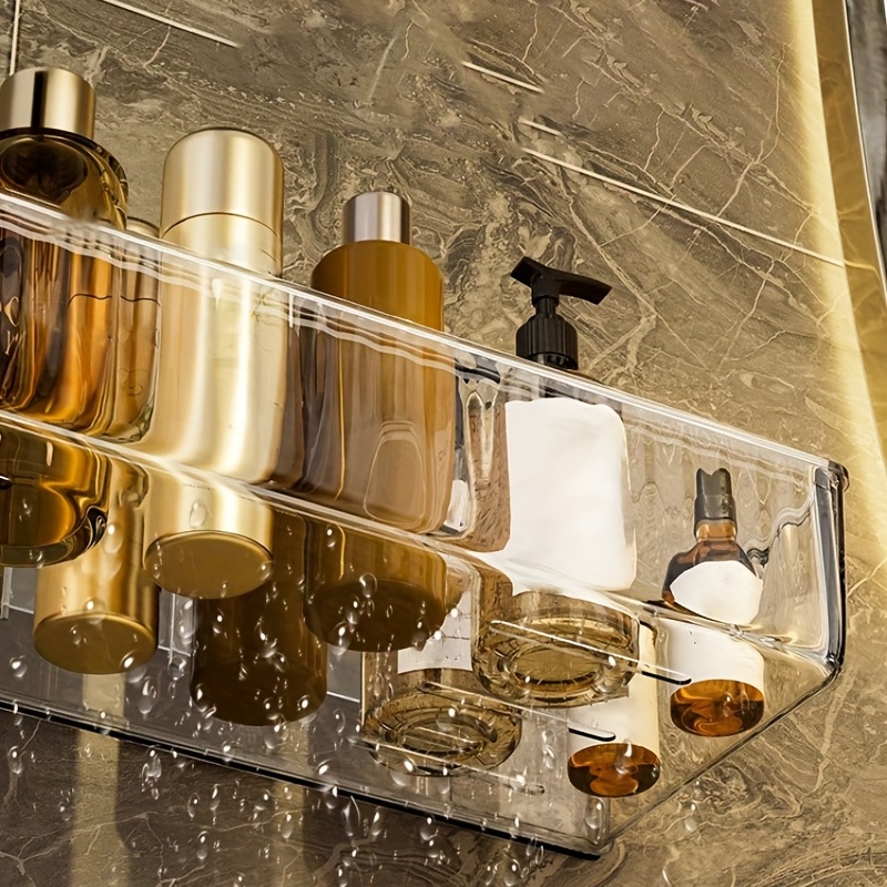 1pc Gold Bathroom Faucet Storage Shelf For Toiletries And Hand