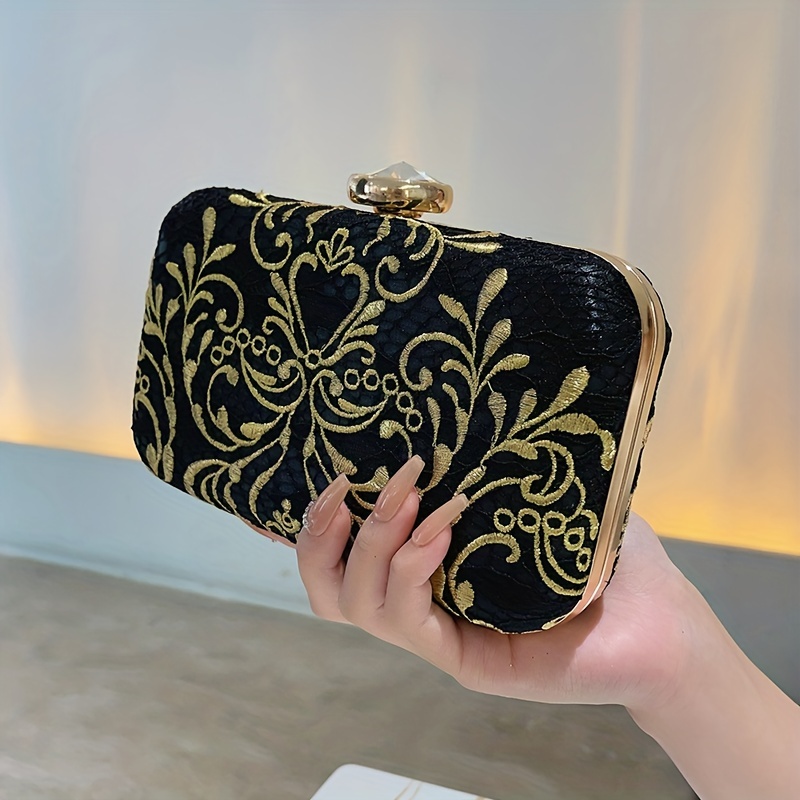 Fancy Bridal clutches and evening bags with Embroidered and Gold