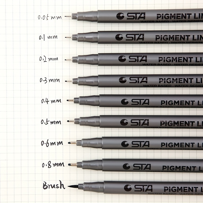 BUKE 1/3PC Pigment Liner Pigma Pen Fine Line Sketching Markers Differe