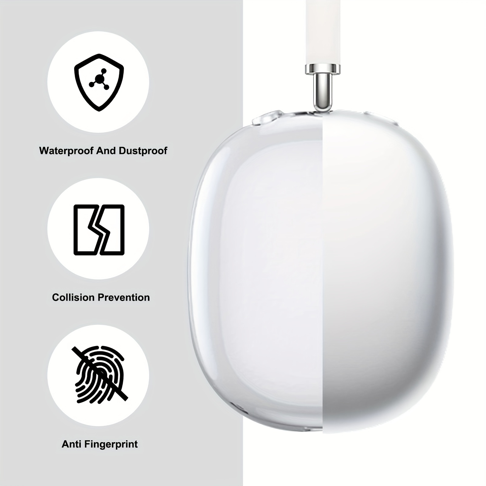 NIUTRENDZ Clear Case for AirPods Max Case Cover Soft TPU Protective Ear  Cups Covers Accessories【Anti-Fingerprint, Anti-Scratch & Anti-Dust】  (Glitter)