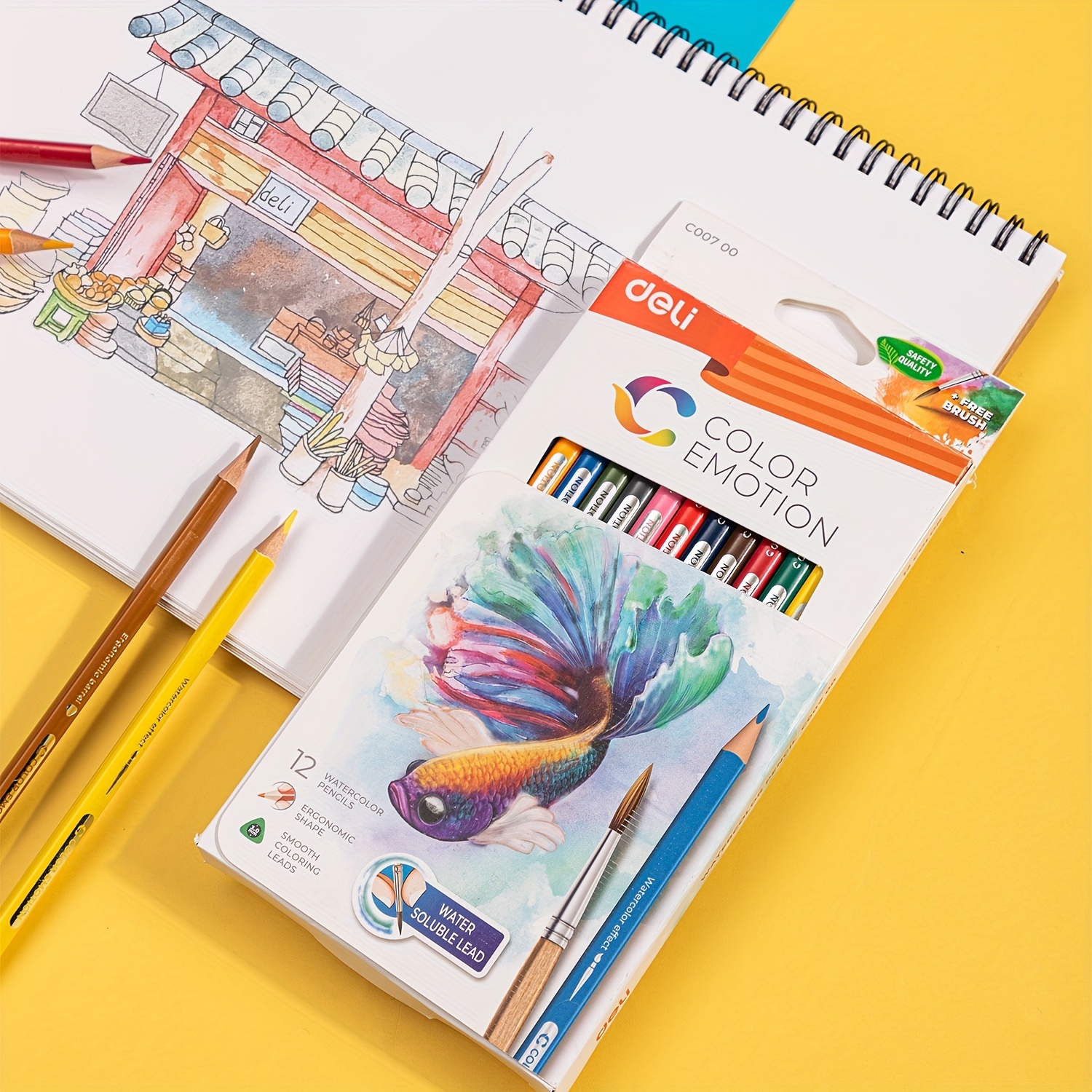 Colouring Kit and Sketching Kit Art Collection 12 Watercolour