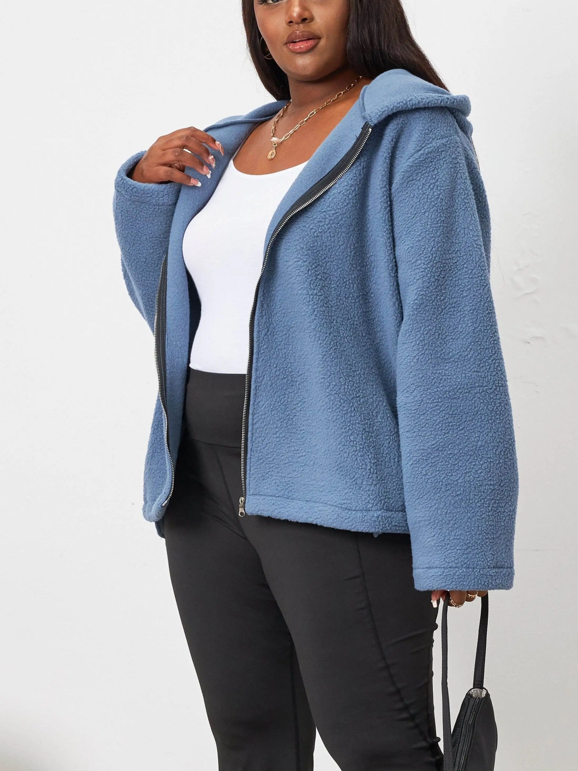 Plus size 2024 teal coat