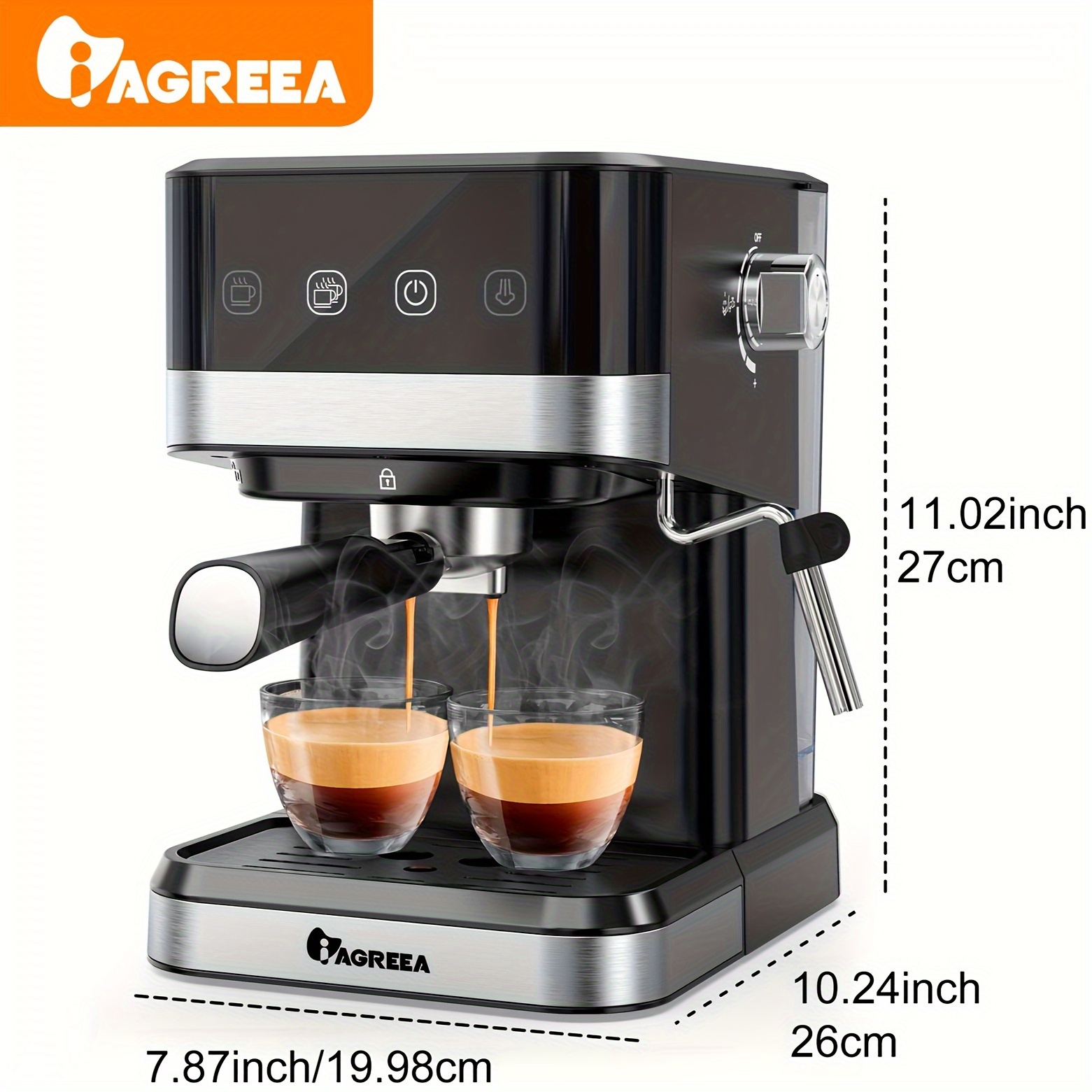 Iagreea Italian Espresso Machine With Milk Foaming Function - Temu