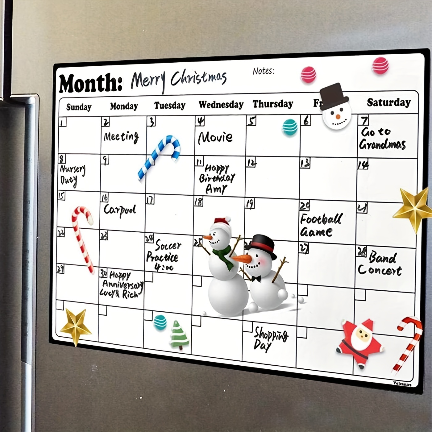 

1pc Fridge Calendar Magnetic Dry Erase Calendar Whiteboard Calendar For Refrigerator Planners, Erasable Refrigerator Magnet With Pen, Refrigerator Decoration, Home Decoration Supplies, Back To School