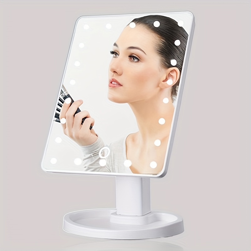 Led Countertop Makeup Mirror Stand 360 Degrees Rotation - Temu