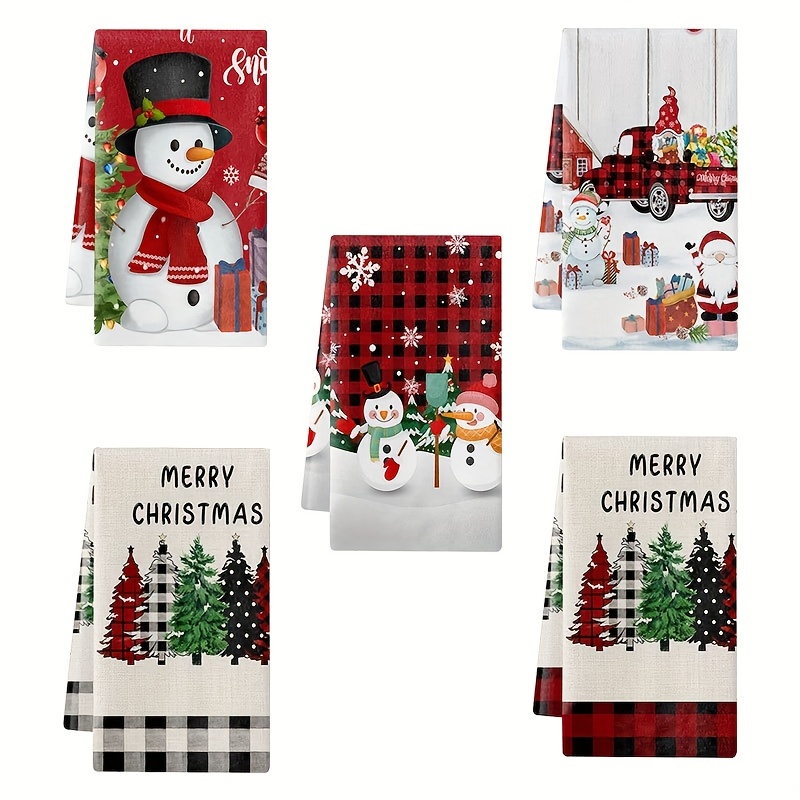 Christmas Pattern Dish Towels, Soft Absorbent Fingertip Towel, Christmas Kitchen  Towel Dish Cloths, Seasonal Winter Holiday Decoration Towels Set, Bathroom  Supplies, Christmas Decor, Housewarming Gift - Temu Philippines