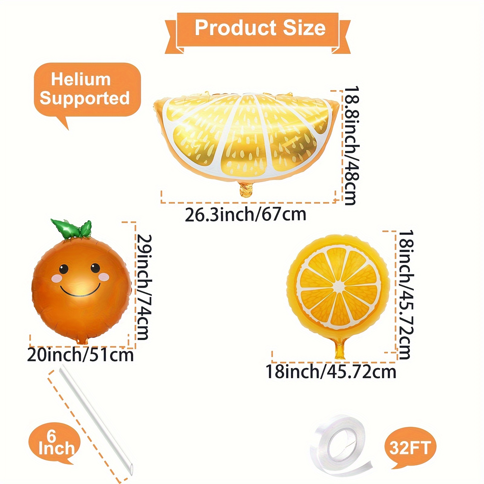 10 Palloncini Arancioni 30 cm - Wimipops