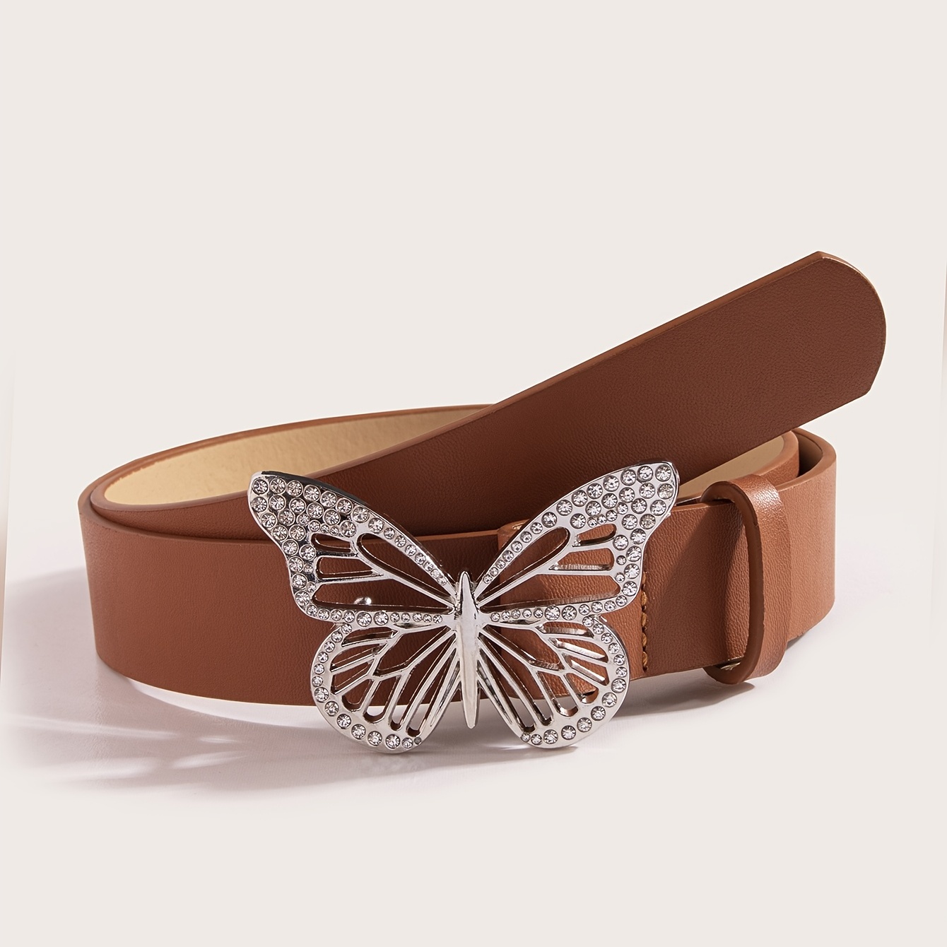 Women Belts Fashion Soft Leather Belts With Butterfly Buckle