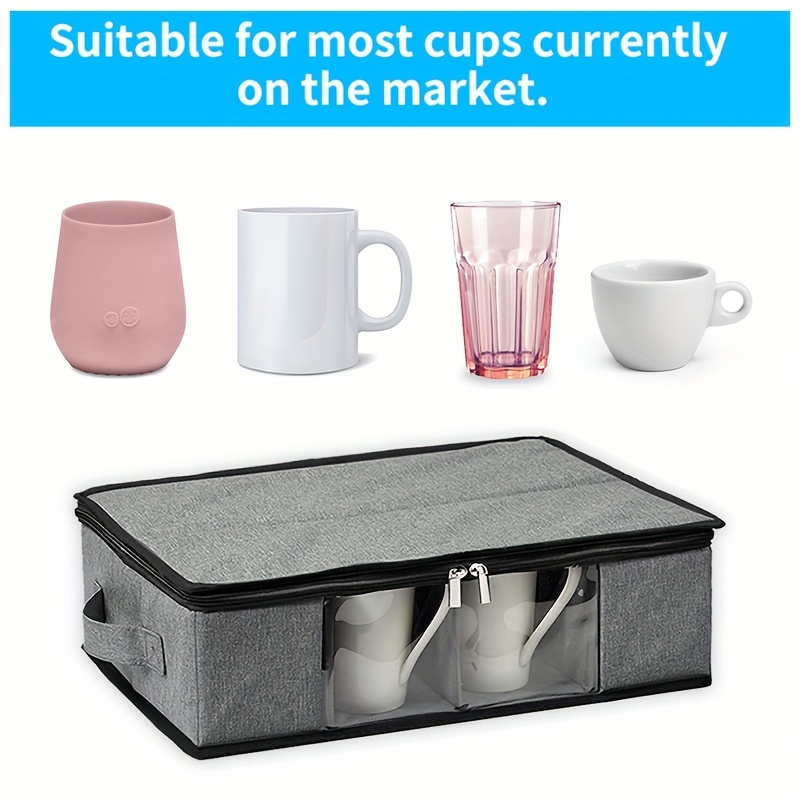 Cup Storage Box Storage Rack Water Cup Dustproof Partition - Temu