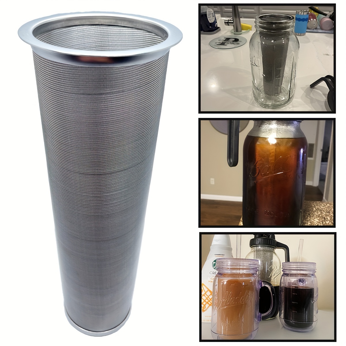 Coffee Filter & Infuser for Cold Brew Iced Coffee Iced Tea 