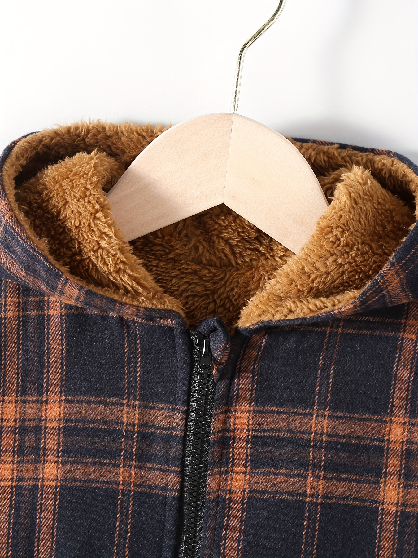 Plaid on sale fleece coat