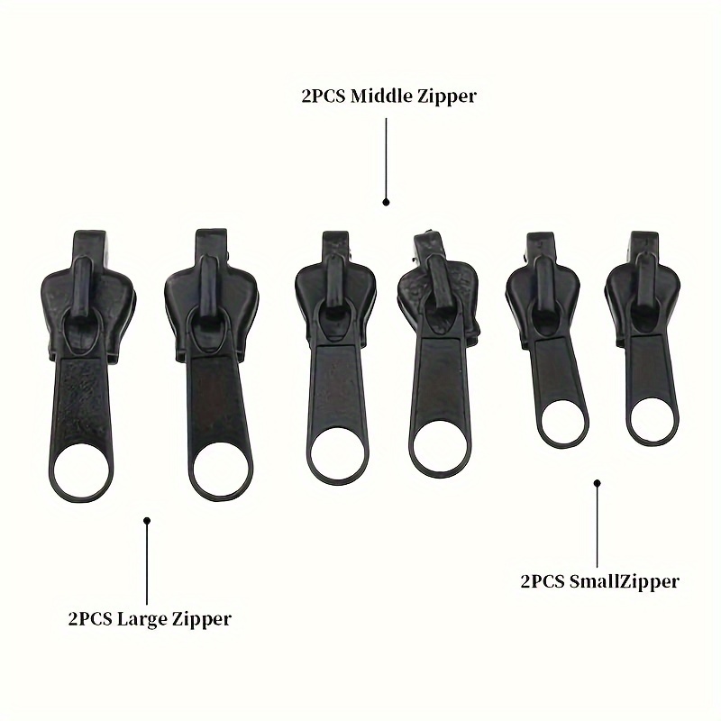 12PCS Instant Zipper Universal Instant Fix Zipper Repair Kit Replacement  Zip Slider Teeth Rescue Zippers for 3 Different Size