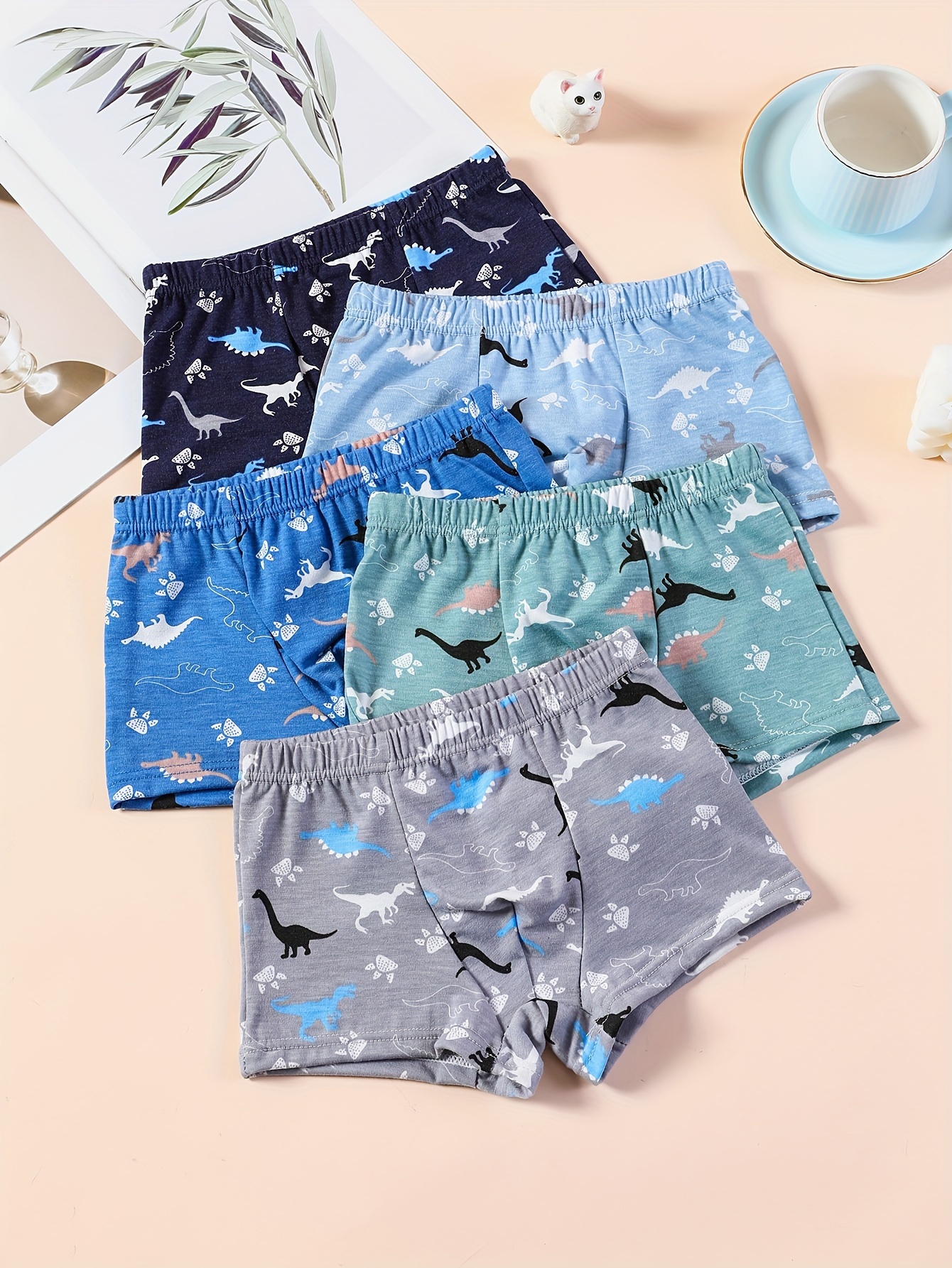 6PCS Toddler Little Boys' Underwear Dinosaur Super Soft Cotton