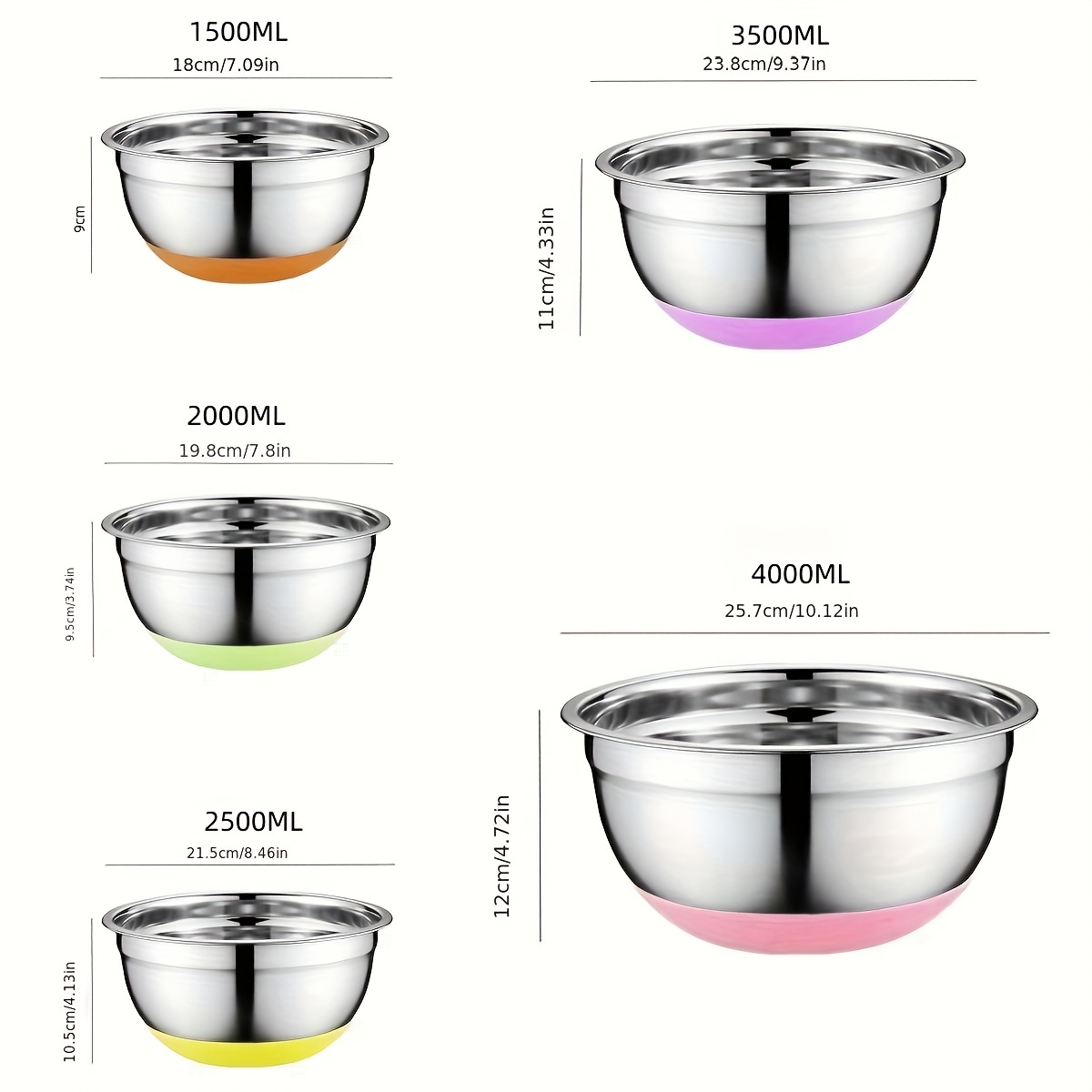 Stainless Steel Salad Bowl And Serving Bowl Set Perfect For - Temu