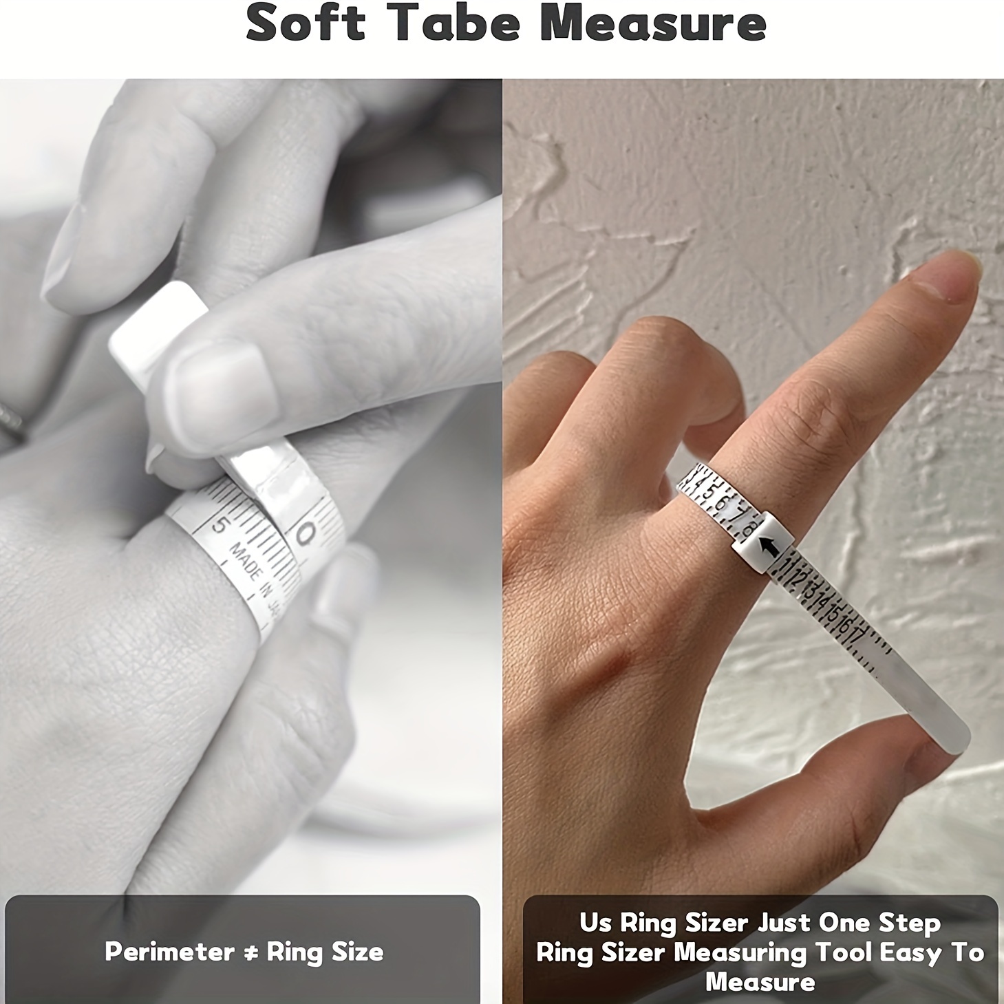 Dropship 5pcs Ring Size Ruler Ring Measurement Tool Hand Ring Ring Size  Measurement Ring Gauge Finger Gauge Real Tester to Sell Online at a Lower  Price