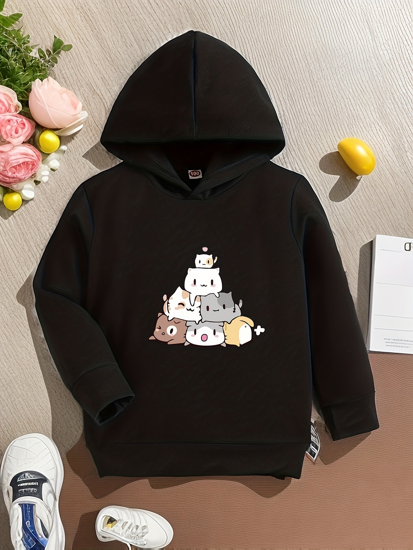 Cute black 2025 hoodies for girls