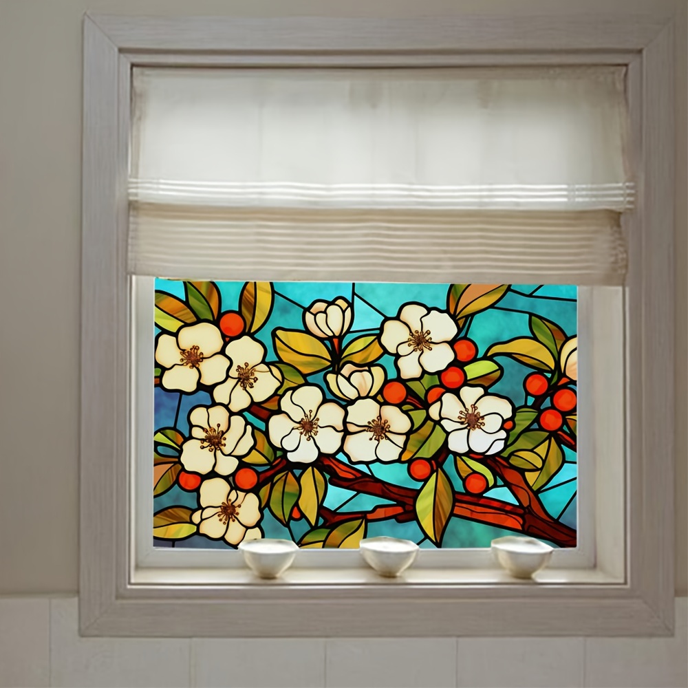 Privacy Stained Glass Window Film Blue Geometry Mosaic - Temu United Kingdom