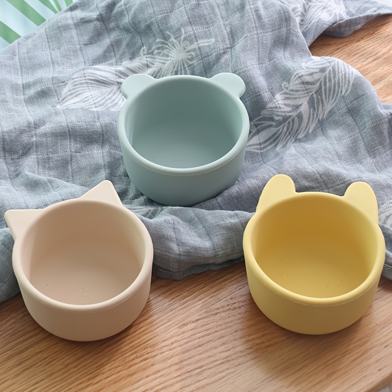 cute bpa free silicone baby food bowl   feeding tableware details 8