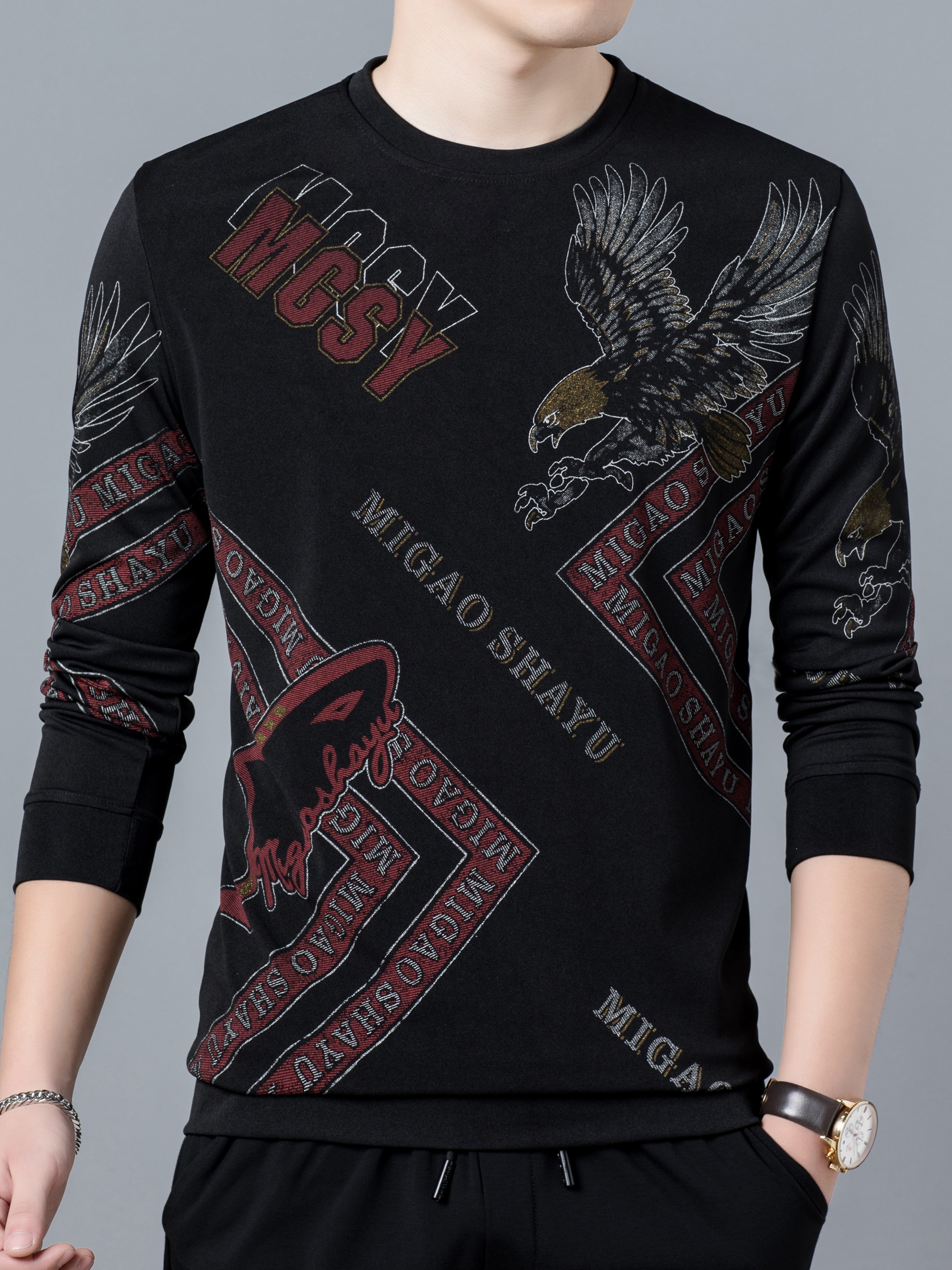 Men'S Sweatshirts Autumn Slim Casual Printed Long Sleeve Sweatshirts Top  Graphic Sweatshirts For Men 