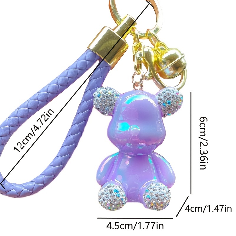 Fashion Bow Tie Bear Keychain Women Girl Leather Lanyard Cute Animal Key  Chain Cute Bag Charms Keyring Pendant Jewelry Bulk