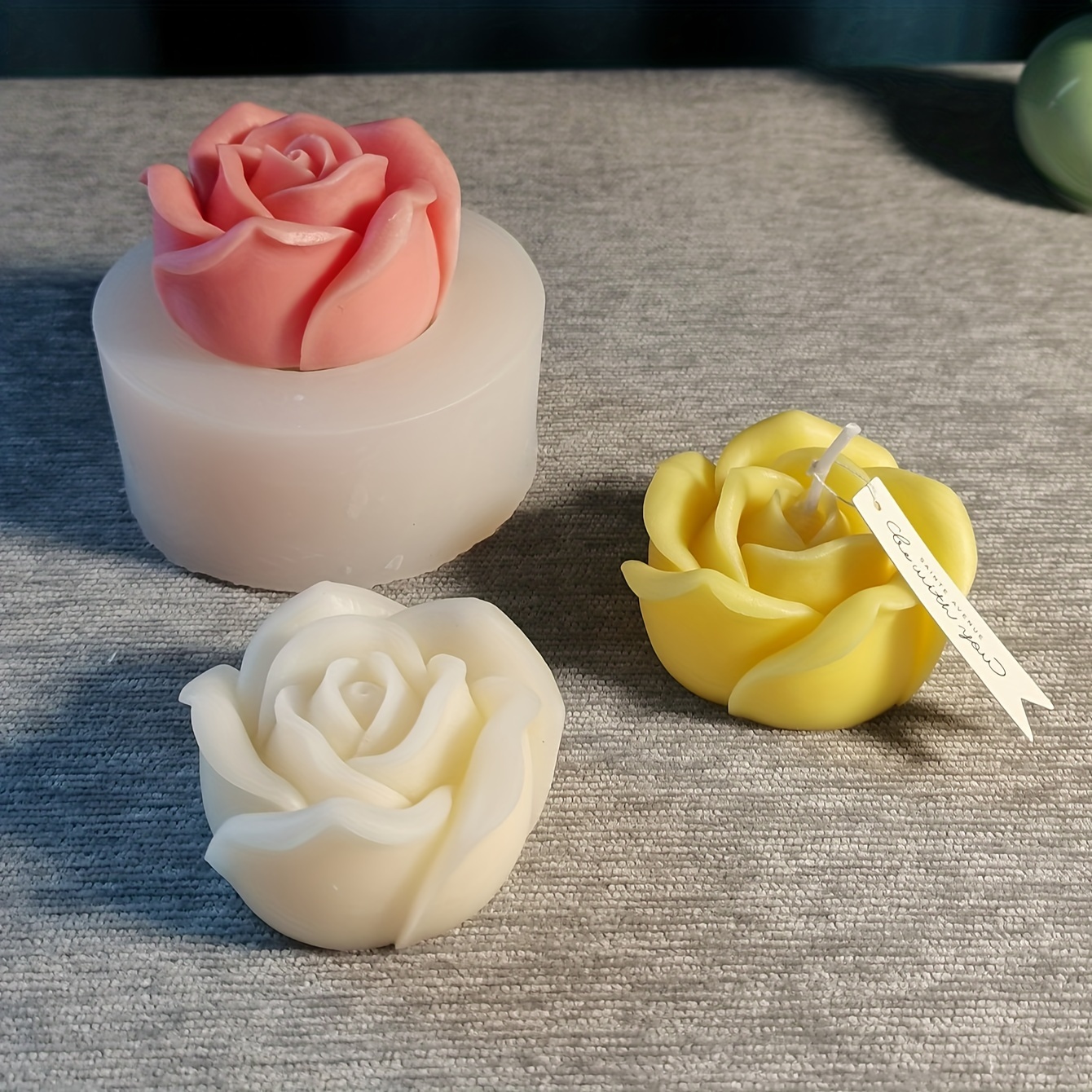 Rose Flower Candle Silicone Mold Homemade Diy Cake Mold Tool - Temu
