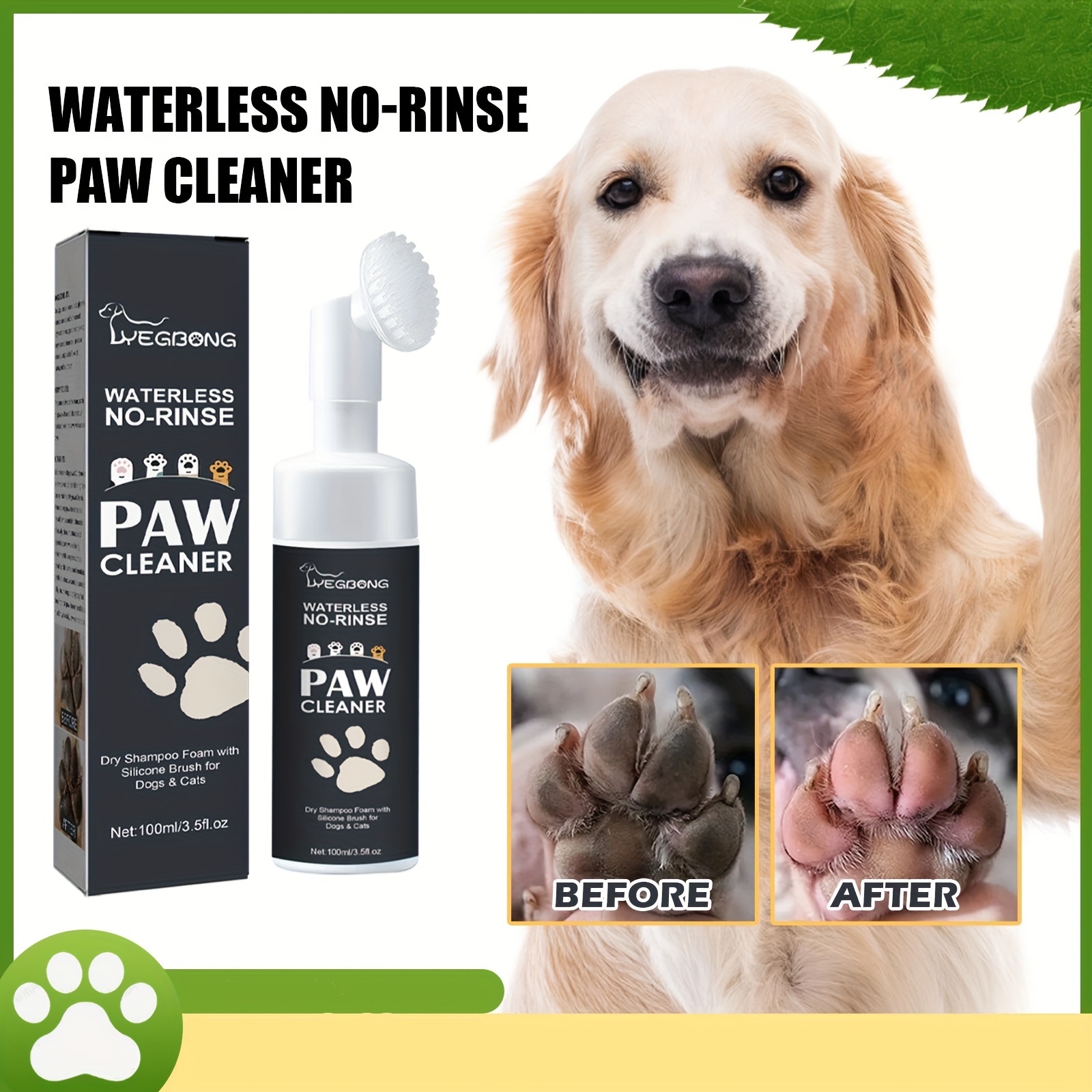 Dog Paw Cleaner No rinse Waterless Shampoo With Brush Dogs - Temu